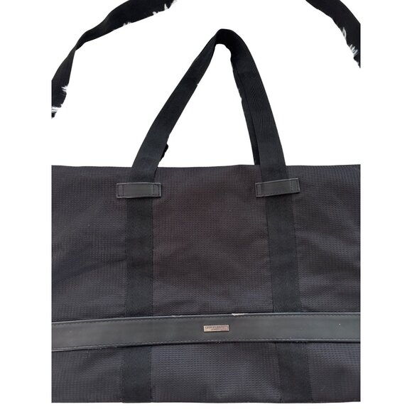 Georgio Armani Black Large Nylon & Leather Duffle Bag With Dual Handles & Adjust - Picture 9 of 14